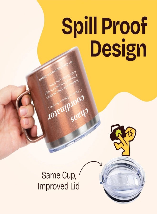 KLUBI Chaos Coordinator Tumbler Rose Gold Coffee Tumbler 14oz Chaos Coordinator Gifts for Women Boss Gifts for Women Boss Thank You Gift Rose Gold Gift Ideas Chaos Coordinator Mug Coworker Gifts for Women - Image 4